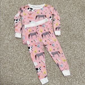 Little Sleepies Pink Farm Two-piece Pajamas